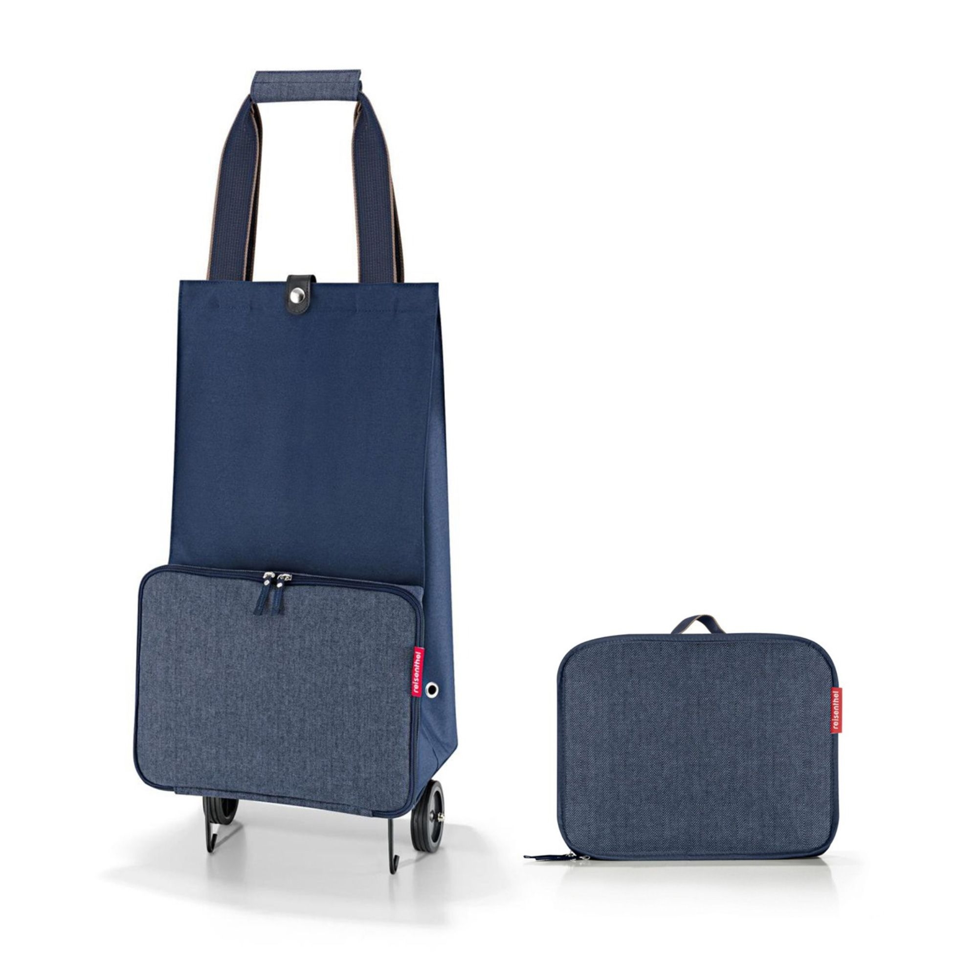 reisenthel - foldabletrolley -herringbone dark blue