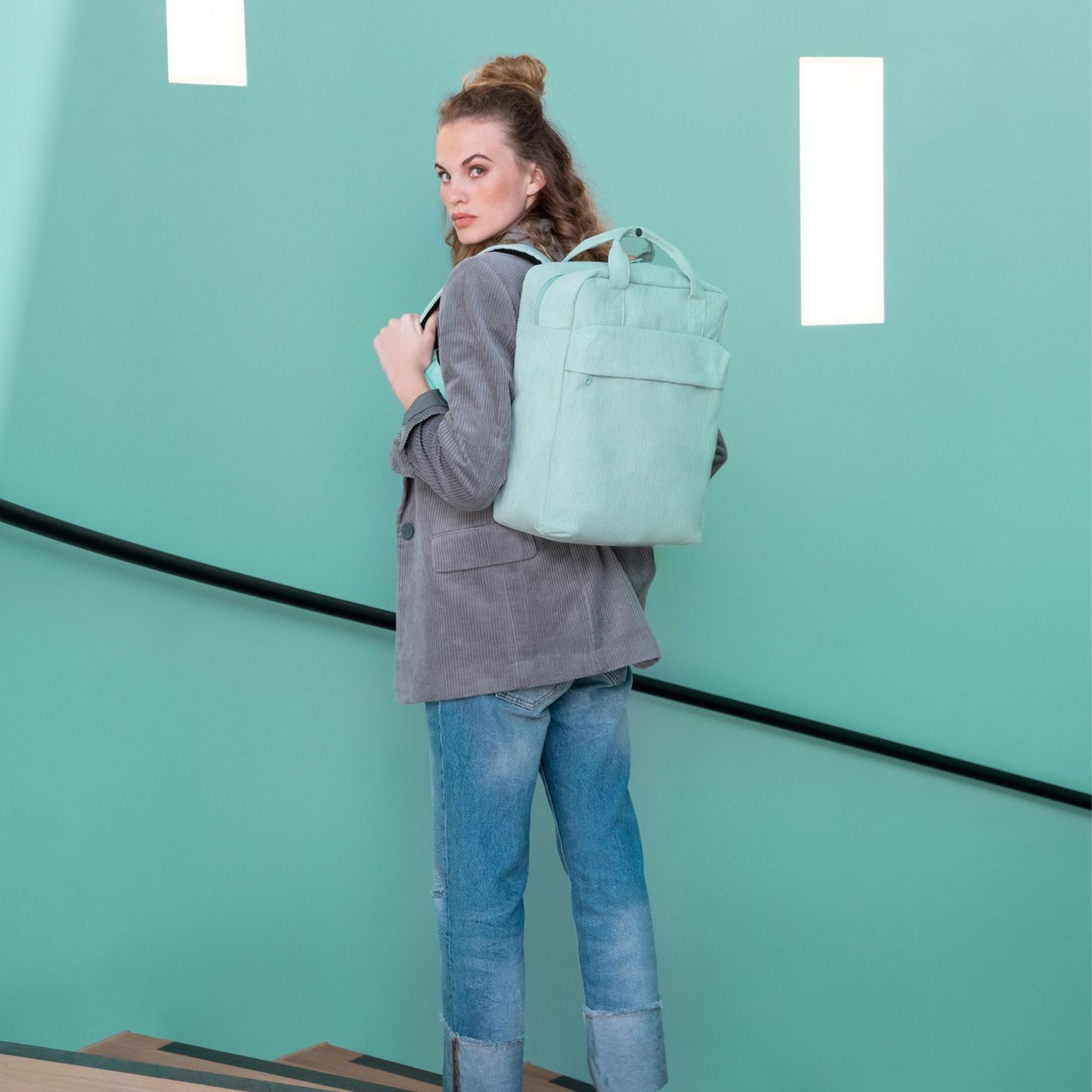 reisenthel - allday backpack m - cord mint