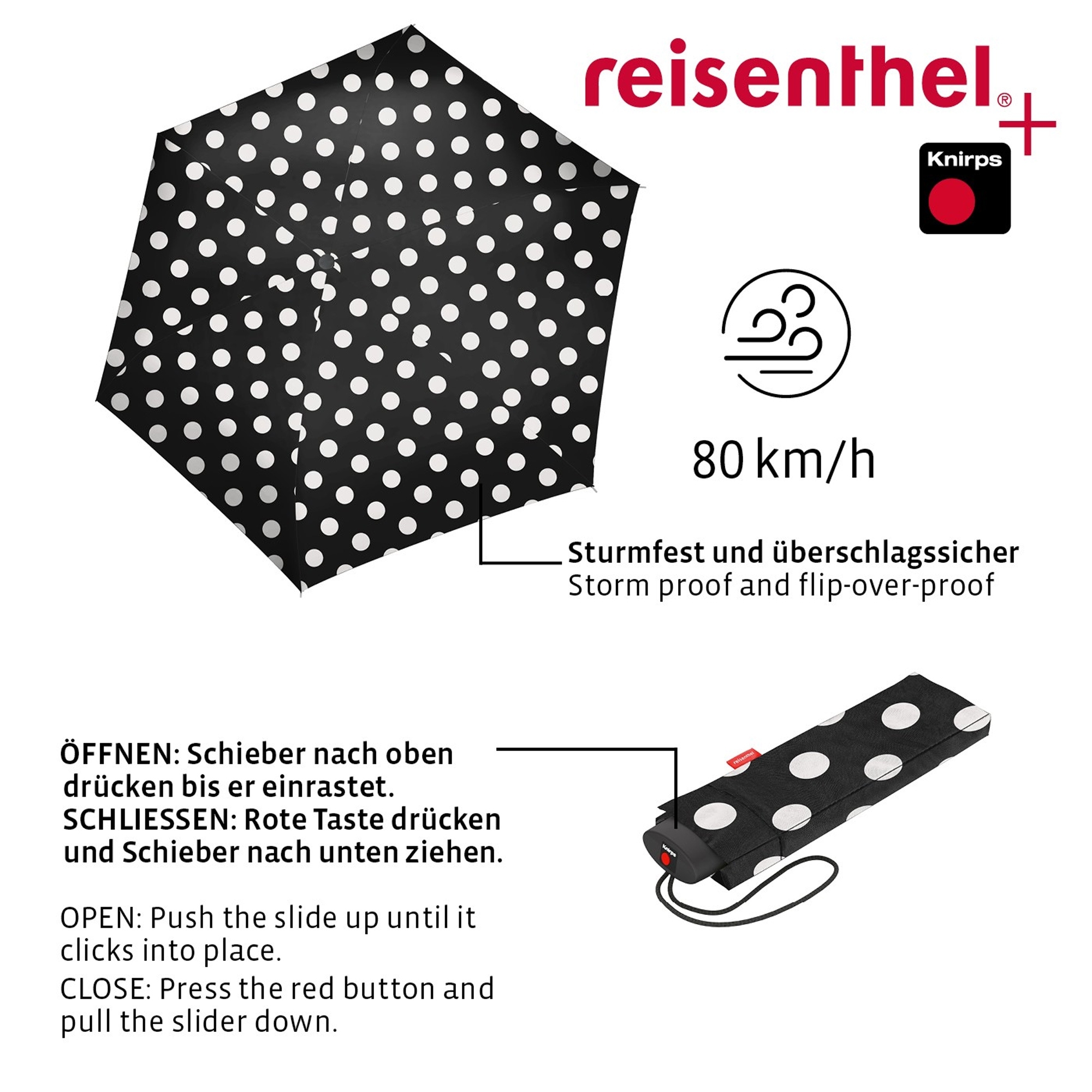 reisenthel - umbrella pocket mini - dots white