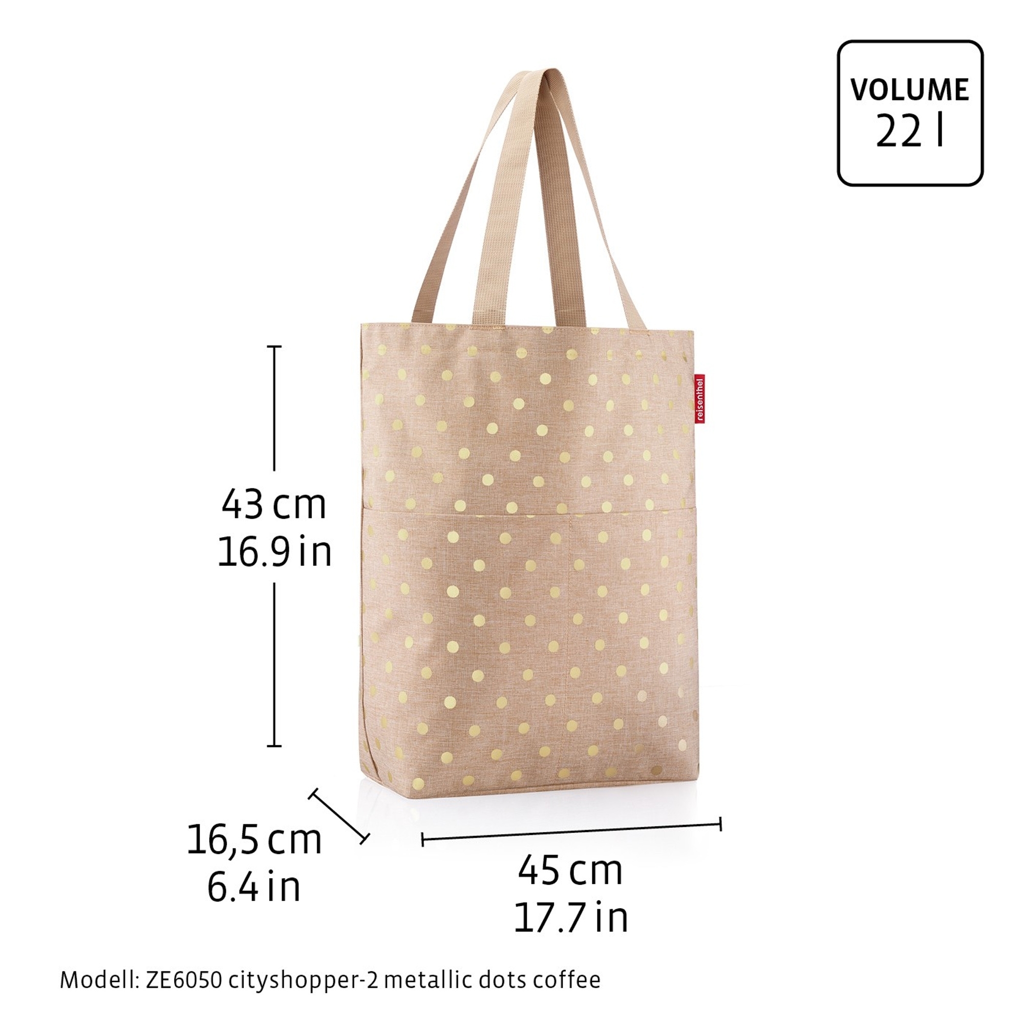 reisenthel - cityshopper 2 set #1 - metallic dots coffee