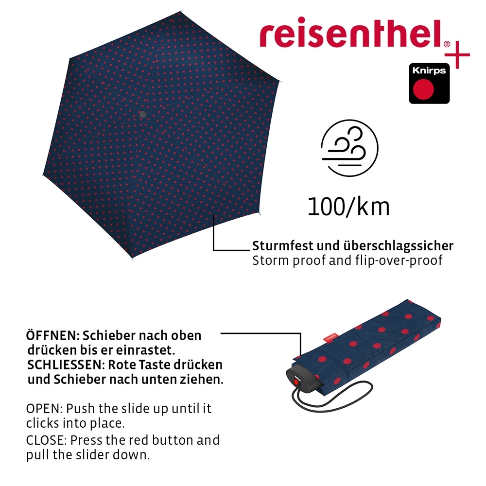 reisenthel - umbrella pocket mini - mixed dots red