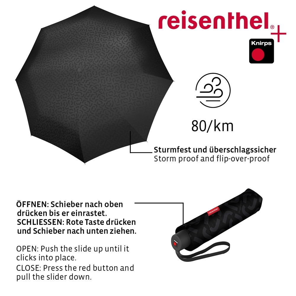 reisenthel - umbrella pocket classic - signature black hot print